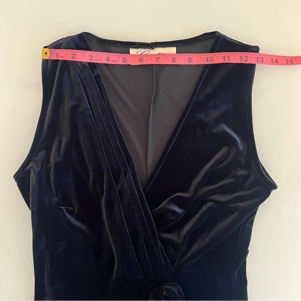CARTISE Velvet Maxi Dress Sleeveless Draped Formal Evening Cocktail Gown Black - Picture 10 of 16